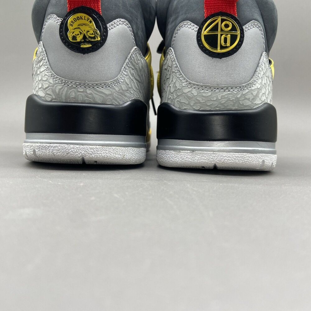 Nike Jordan Spizike Sz 12 Mens Shoe Metallic Silver Wolf Grey Yellow 315371-050 - Picture 7 of 13
